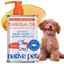Animais de estimação nativos Omega 3 Óleo de peixe para cães e gatos - Promove a pele saudável, casaco brilhante, e articulações fortes - Feito com óleo de salmão selvagem Alasca para cães – Saboroso, rápida absorção Omega 3 6 9 Suplemento líquido-16oz