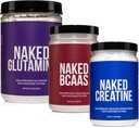 Pacote de crescimento e recuperação muscular NAKED: Pure Glutamina, Creatina e BCAAs sem sabor