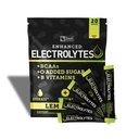Eletrolítico Melhorado Pacotes de Vara de Pó (limão de limão 20 pacotes) w/ 0 Açúcar + BCAA + B- Vitaminas Suplemento de Eletrolito w Zinco de potássio e magnésio para Hidratação - Eletrolitos de Keto