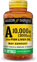 MASON NATURAL Vitamina A 3.000 mcg (10,000 UI) de óleo de fígado de peixe, Suporta Visão & Saúde Imune, 100 Softgels