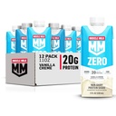 Miscle Milk Zero Protein Shake, Vanilla Crème, 11 Fl Oz Carton, 12 Pack, 20g Protein, Zero Sugar, 100 Calorias, Cálcio, Vitaminas A, C & D, 4g Fibra, Lanche Energizante, Embalagem Vary,12 Contagem (Pacote de 1)
