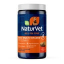 NaturVet All-in-One Dog Supplement - para apoio conjunto, Digestão, Pele, Tratamento de Casaco - Multivitamins cão com minerais, Omega-3, 6, 9 - Vitaminas sem trigo para cães - 120 mastigação suave