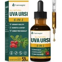 Uva Ursi Bearberry Natural Diuretic Drops, Saúde Urinária & Rim Cleanse Detox Herbal Supplement Support UTI & Water Away, Extract W / Dandelion Root Cranberry, Alcohol-free Tintura.2oz