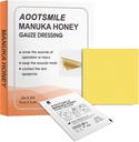 Manuka Honey Wound Care - Vestido de feridas de mel 2" x 2" Honey Medical Bandage Care Patch para abrasões menores, cortes, lacerações, escaldadas e queimaduras para cura de feridas, 10 Pcs