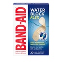 Band-Aid marca água bloco Flex 100% impermeável adesivos bandagens para cuidados de ferimento de primeiro socorro de cortes menores, raspas e feridas, design ultra-flexível, estéril, tudo de um tamanho, 20 quilates