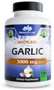 Laboratório NaturaLife Alho Odorless – 3.000 mg Equivalente por Serviço – 150 Softgels – Extrato de Alho Concentrado com Azeite Extra Virgem Orgânico – Não-GMO, Sem Glúten