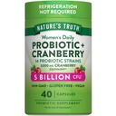 Nature's Truth Probióticos para Mulheres 5 bilhões de UFCs diariamente 40 Cápsulas vegetarianas com cranberry Não-GMO & Gluten Free □ Não é necessária refrigeração