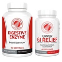 Silver Fern Brand - Kit de suporte de digestão GI superior e inferior - Conjunto de enzimas digestivas e alívio GI