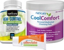 Pacote - Aliviação Natural Hemorroid Alívio Pomada, Hem-Control Suplemento Natural Hemrorroid (180 Count), e CoolComfort Personal Cleansing Pads (100 Count) - All-Natural, Atuação Rápida