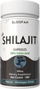 Bloofah Shilajit Cápsulas 500mg □ 20% Extrair Ácido Fulvico • Pó natural de Shilajit (Asfalto) □ Não-GMO, Sem Glúten • Suplemento Premium de Bem-Estar para Uso Diário (180 Contagem de 1))