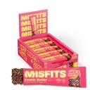 Misfits Vegan Protein Bars, Cookie Butter - Updated Recipe - Planta com base, Baixo açúcar & carboidrato, Snacks de alta fibra de 15