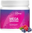 Microbiome Labs MegaMucosa Gut Health Powder - Suplemento digestivo com suporte mucoso completo para a função saudável gut & immunoglobulinas & Aminoácidos sem leite - Berry Acai (5.5 onças)