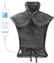 RENPHO Eletric Heating Pad for Back Pain Relief, Presentes de Natal para Mulheres Homens Mãe Pai Idoso, FSA Elegível apenas itens lista, Grande almofada de calor para ombros de pescoço, 24"x33", certificado ETL, cinza