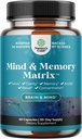 Matrix Nootropic Brain Supplement for Memory and Focus Enhancement - Vitaminas for Mental Health & Clarity - Complexo cognitivo para adultos de todas as idades Vitalidade da mente - 60 Cápsulas
