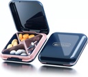 Caso de pílulas de viagem, Caixa de pílulas pequena - Aceda recipiente de pílulas diária, Titular de pílulas para bolsa, Impermeável Organizador de medicina compacta, Caso Vitamina portátil, Azul
