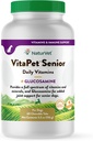 NaturVet –VitaPet Vitaminas Diárias Seniores para Cães Seniores – Mais Glucosamina – Espectro Completo de Vitaminas e Minerais – Melhorado com Glucosamina para Adicionado Suporte Conjunto – 60 comprimidos de liberação de tempo