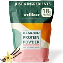 proteína de amêndoa em pó (Vanilla) - 18 Grams de proteína Vegan pura e saudável para mulheres e homens - perfeito sem glúten, sem soja e suave Gut Friendly Protein Pó para nutrição esportiva