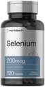 Horbäach Selenium Supplement for Women & Men 200mcg 120 Comprimidos Como Selenium Levessage Vegetarian, Non-GMO and Gluten Free