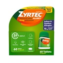 Zyrtec 24 horas comprimidos de alívio de alergia, Indoor & Outdoor Alergia Medicina com 10 mg de cetirizina HCl por anti-histamínico Tablet, alívio de alergias, 60 contagem.