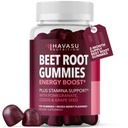 Beterraba Gummies com COQ10 & Romã - Suplemento de óxido nítrico para homens e mulheres - Beterraba para Endurance, Desempenho, Recuperação - Vegan, Não-GMO, Gluten Free - Mistured Berry Flavor, 120 Contagem