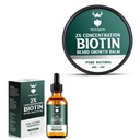 Bálsamo de barba de biotina para homens e condicionado cera de barba e óleo de crescimento de barba de crescimento com biotina de concentração 2X para homens, Hidratos e espessa o cabelo facial