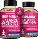 (2 Pack) Equilíbrio Hormônio + Probióticos para Mulheres (3450mg) Alívio Natural para Menopausa, Flashes quentes, PMS, Bloating 4:1 Chasteberry, Dong Quai, Black Cohosh □ Cápsulas Não-GMO240 V