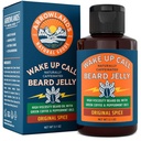 Wake Up Call Beard Jelly - Óleo de crescimento de barba de cafeína com óleo de café verde virgem e hortelã, Espessura Natural e Hidratante (3,1 oz, Especiaria Original)