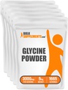 BulkSuplementos.com Pó de Glicina - Suplementos de Glicina, Suplemento de Ácido Amino - Sem sabor e sem glúten, 3g por serviço, 1 kg (Pacote de 5) (11 lbs)