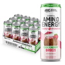 Optimum Nutrition Amino Energy Sparkling Hydration Drink, Eletrolitos, Cafeína, Aminoácidos, BCAAs, Açúcar Livre, Cocoberry Breeze, 12 Fl Oz, 12 Pack (Packaging May Vary)