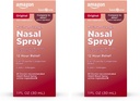 Cuidados Básicos Força máxima 12 horas Spray nasal, solução de HCl oximetazolina, alívio de congestão, medicina fria e alergia, descongestionante, 1 Fl Oz (Pacote de 2)