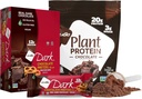 NuGo Chocolate preto Pretzel w/SS, 12g Proteína Vegan, Sem glúten, Kosher Pareve, Não-GMO, 12 Count and NuGo Protein Plant Powder, Chocolate, 20g Proteína, 3g Açúcar, 25 Servings