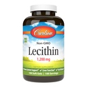 Carlson - Lecitina, Não-GMO, 1200 mg, Sistema Nervoso e Função Fígado, Lecitina de Soja crua, 100 Softgels