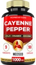 Cayenne Pepper Supplements com Curcumina Turmérica Raiz, Berberine HCl, Ceilão Canela Bark & More - 90 Cápsulas - Suporte Digestion Saúde, sistema imunológico e equilíbrio corporal