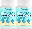 120 bilhões de UFC Probiótico - Suporte de menopausa Probióticos para Mulheres, Suplemento Probiótico de menopausa natural para flashes quentes noite suores humor balança Hormônio equilíbrio Gut & Imune Saúde- 120 Caps