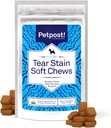 Petpost Tear Stain Removedor mastigação suave para cães de 90 Count Chicken Flavor Dog Tear Stain Support Supplement