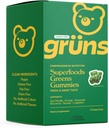 Gruns açúcar livre Super Verdes Gummy Bears - espirulina orgânica e chlorela, prebióticos para a saúde digestiva, 20+ Vitaminas e minerais, Adaptogens - 14 saquetas - 112 chicletes