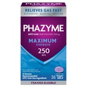 Phazyme Máximo * Força Anti-Gás 250 mg Simethicone gás alívio para adultos, Geles rápidos rapidamente fácil Bloating, pressão & desconfort, 36 contagem