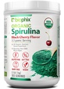 biophix espirulina orgânica em pó 2,2 lb Flavor de Cereja Negra - Superalimento Nutriente-Rich-Densa - poderoso antioxidante - Suporta saúde imune