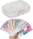 Organizador de pílulas com etiquetas Bling Pocket Pill Case com adesivos Suporte de kit de medicina de viagem pequena bolsa caixa de pílulas recipiente portátil Mini armazenamento de medicamentos (branco & 300 etiquetas)