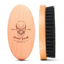 Escova de barba de cabelo de javali para homens, Escova de barba macia pequena dos homens de viagem de bolso (Crânio)