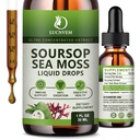 (2 Pack) Azedo orgânico Graviola com Sea Moss Liquid Drops, Soursop Bitters Líquido Rico em Multivitamina para Antioxidante Natural, Imune Boost, Suporte celular e regeneração, Abacaxi Flavor