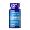 Puritans Pride Ácido Hialurônico 100mg, Suplemento dietético para Hidratação da Pele, 60 Cápsulas de Libertação Rápida