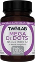 Twinlab Mega D-3 Dots - Suplemento de vitamina D para a saúde imunológica e suporte ósseo - 100 comprimidos de laranja, 125 mcg (5000 UI) (Pacote de 2)