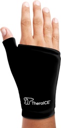 TheraICE Wrist Ice Pack Wrap Thumb Brace para qualquer uma das mãos para terapia quente e fria - luva de gel macio reutilizável para lesões, túnel carpal, artrite, tenossinovite de De Quervain - se encaixa a maioria dos homens - L/XL