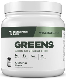 Laboratórios Transparentes Verdes Prebióticos - Superalimento Pó & Antioxidantes Suplemento com espirulina orgânica, Chloerra, Acácia, & Verde Banana Pó - 30 Servões, Sem sabor