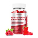Gummies de condroitina glucosamina com HSH & Elderberry Força Extra - Apoio Conjunto, Suplemento de suporte imunológico antioxidante para adultos, homens e mulheres minerais, coenzima Q10, DHA - 60 gomas de framboesa