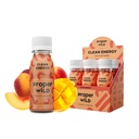 Bebidas de energia Vegan Selvagens adequadas, com L-Theanina, e Cafeína Orgânica, Clean Plant Based Energy Drink, Gluten-Free, GMO-Free, Dairy-Free, Stevia-Free, Soy-Free, Mango de pêssego, 2.5 Fl Oz, 6 Pack