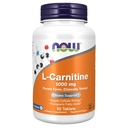 Now Foods Supplements, L-Carnitina 1.000 mg, Purest Form, Amino Acid, Fitness Support*, 50 comprimidos