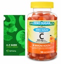 Zero Açúcar Vitamina C Gummies Suplemento dietético, 250 mg, 120 Ct Pacote com Vitaminas e Minerais exclusivos - A a Z - Guia Melhor Ligth & Primavera