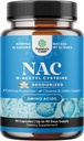Suplemento NAC N-Acetil Cisteína com Vanilla - Detox N-Acetilcisteína Suplemento para Saúde Pulmonar e Função Respiratória, Fígado e Rim Detox & Cleanse - Amino NAC Cápsulas para Adultos - 90 Ct